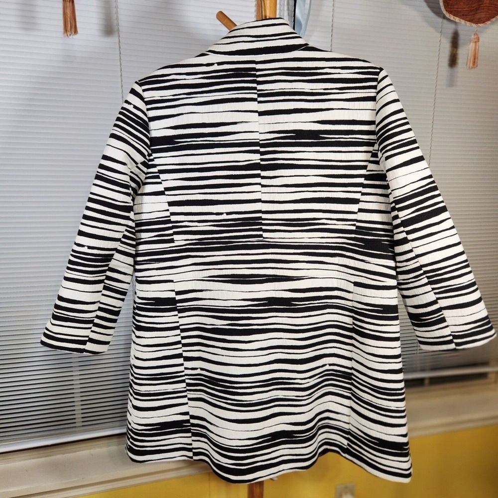 NEW Ann Taylor XLP $250 Black White Zebra Animal Print Double Breasted Peacoat - Picture 10 of 10